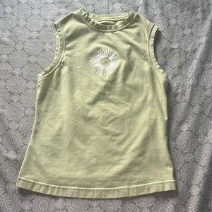 Athletic works yellowish green tank top